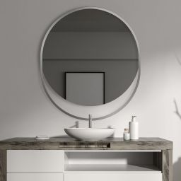 Guarda Ravel lustro 70x80 cm owalne srebrny FOR-RAV-SREBRNY-70X85