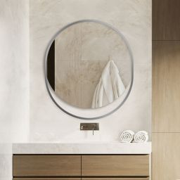 Guarda Ravel lustro 70x80 cm owalne srebrny FOR-RAV-SREBRNY-70X85