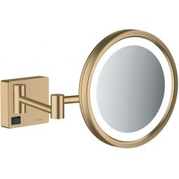 Hansgrohe AddStoris lusterko kosmetyczne 21,7x21,7 cm okrągłe z oświetleniem brąz szczotkowany 41790140