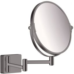 Hansgrohe AddStoris lusterko kosmetyczne 24,6x24,6 cm okrągłe czarny chrom szczotkowany 41791340