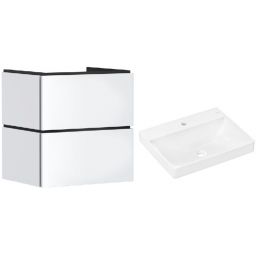 Zestaw Hansgrohe Xilesa E szafka 58x47x62 cm podumywalkowa wisząca z umywalką Xelu Q prostokątną ścienną-meblową biała (54293700, 60317450)