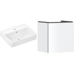 Zestaw Hansgrohe Xanuia Q umywalka z szafką Xilesa E 50 cm biały (54247700, 61008450)
