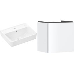 Zestaw Hansgrohe Xanuia Q umywalka z szafką Xilesa E 50 cm biały (54247700, 60131450)