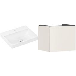 Zestaw Hansgrohe Xelu Q umywalka z szafką Xilesa E 60 cm piaskowy (54253780, 61016450)