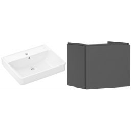 Zestaw Hansgrohe Xanuia Q umywalka z szafką Xilesa E 60 cm szary (54253760, 60133450)