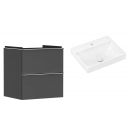 Hansgrohe Xelu Q szafka wisząca z umywalką 60x48 cm szary diament mat/chrom/biały (54024000, 61016450)