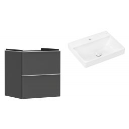 Hansgrohe Xelu Q szafka wisząca z umywalką 60x48 cm szary diament mat/biały mat/biały (54024700, 61016450)