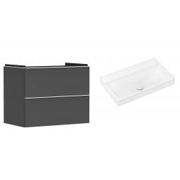 Hansgrohe Xelu Q szafka wisząca z umywalką 80x48 cm szary diament mat/biały mat/biały (54028700, 61021450)