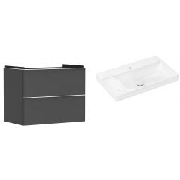 Hansgrohe Xelu Q szafka wisząca z umywalką 80x48 cm szary diament mat/biały mat/biały (54028700, 61031450)