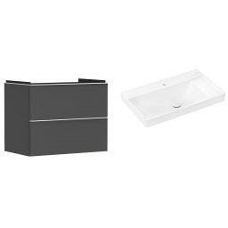 Hansgrohe Xelu Q szafka wisząca z umywalką 80x48 cm szary diament mat/biały mat/biały (54028700, 61024450)