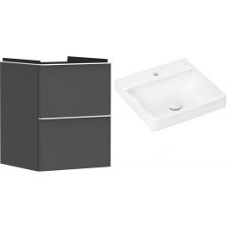 Hansgrohe Xelu Q szafka wisząca z umywalką 50x48 cm szary diament mat/biały mat/biały (54020700, 61012450)