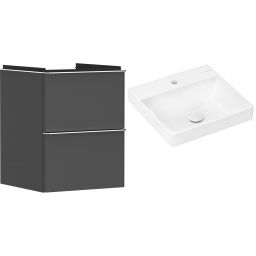 Hansgrohe Xelu Q szafka wisząca z umywalką 50x48 cm szary diament mat/chrom/biały (54020000, 61012450)