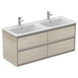 Ideal Standard Connect Air szafka 120 cm podumywalkowa wisząca jasnobrązowe drewno/jasnobrązowy mat E0822UK