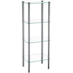 Kela Lars regał łazienkowy stojący chrom/szkło 18051