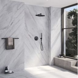 Kronenbach Radia bateria wannowo-prysznicowa podtynkowa czarny mat 19043002SM