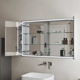 Kronenbach Cube 2.0 szafka 80x17x70 cm z lustrem wpuszczana srebrno anodowane KB100205CR
