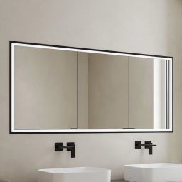 Kronenbach Cube 2.0 szafka 120x17x70 cm z lustrem wpuszczana czarny mat KB100228MB
