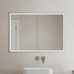 Kronenbach Cube 2.0 szafka 120x17x70 cm z lustrem srebro anodowane KB100207CR