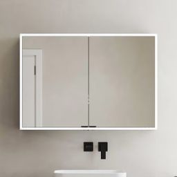 Kronenbach Cube 2.0 szafka 60x17x70 cm z lustrem czarny mat KB100216MB