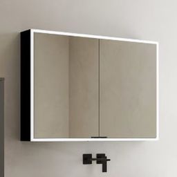 Kronenbach Cube 2.0 szafka 120x17x70 cm z lustrem czarny mat KB100219MB