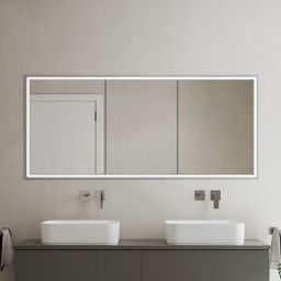 Kronenbach Cube 2.0 szafka 120x17x70 cm z lustrem wpuszczana srebro anodowane KB100212CR