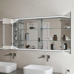 Kronenbach Cube 2.0 szafka 140x17x70 cm z lustrem wpuszczana srebro anodowane KB100213CR