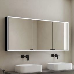 Kronenbach Cube 2.0 szafka 140x17x70 cm z lustrem czarny mat KB100221MB