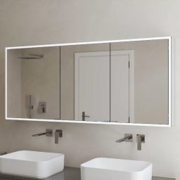 Kronenbach Cube 2.0 szafka 130x17x70 cm z lustrem srebro anodowane KB100232CR