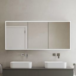 Kronenbach Cube 2.0 szafka 130x17x70 cm z lustrem srebro anodowane KB100236CR