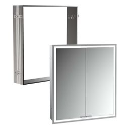 Zestaw Kronenbach Cube 2.0 szafka 60x17x70 cm z lustrem srebro anodowane z ramą montażową KB100204CR-Set