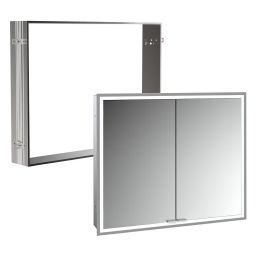 Zestaw Kronenbach Cube 2.0 szafka 80x17x70 cm z lustrem wpuszczana srebrno anodowane z ramą montażową KB100205CR-Set