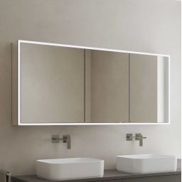 Kronenbach Cube 2.0 szafka 140x17x70 cm z lustrem srebro anodowane KB100209CR