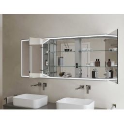 Kronenbach Cube 2.0 szafka 120x17x70 cm z lustrem wpuszczana srebro anodowane KB100212CR