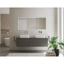 Kronenbach Cube 2.0 szafka 120x17x70 cm z lustrem wpuszczana srebro anodowane KB100212CR