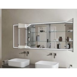 Kronenbach Cube 2.0 szafka 140x17x70 cm z lustrem wpuszczana srebro anodowane KB100213CR