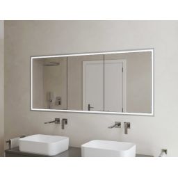 Kronenbach Cube 2.0 szafka 140x17x70 cm z lustrem wpuszczana srebro anodowane KB100213CR