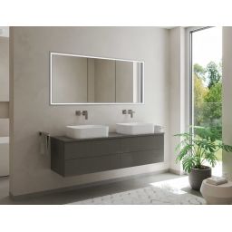 Kronenbach Cube 2.0 szafka 140x17x70 cm z lustrem wpuszczana srebro anodowane KB100213CR