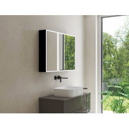 Kronenbach Cube 2.0 szafka 60x17x70 cm z lustrem czarny mat KB100216MB