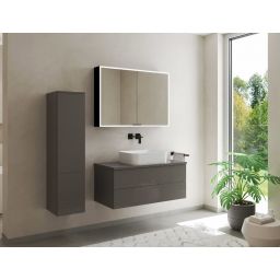 Kronenbach Cube 2.0 szafka 60x17x70 cm z lustrem czarny mat KB100216MB