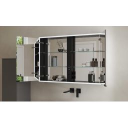 Kronenbach Cube 2.0 szafka 80x17x70 cm z lustrem czarny mat KB100217MB