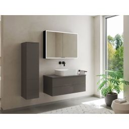 Kronenbach Cube 2.0 szafka 80x17x70 cm z lustrem czarny mat KB100217MB