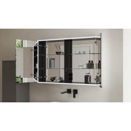 Kronenbach Cube 2.0 szafka 100x17x70 cm z lustrem czarny mat KB100218MB