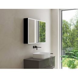 Kronenbach Cube 2.0 szafka 100x17x70 cm z lustrem czarny mat KB100218MB