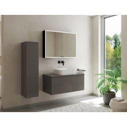 Kronenbach Cube 2.0 szafka 100x17x70 cm z lustrem czarny mat KB100218MB