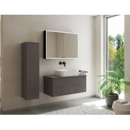 Kronenbach Cube 2.0 szafka 120x17x70 cm z lustrem czarny mat KB100219MB