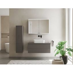 Kronenbach Cube 2.0 szafka 120x17x70 cm z lustrem czarny mat KB100219MB