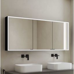 Kronenbach Cube 2.0 szafka 140x17x70 cm z lustrem czarny mat KB100221MB