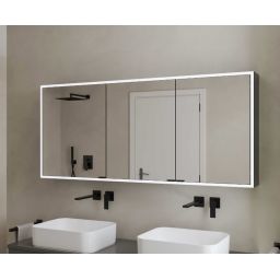 Kronenbach Cube 2.0 szafka 140x17x70 cm z lustrem czarny mat KB100221MB