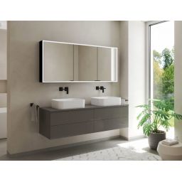 Kronenbach Cube 2.0 szafka 120x17x70 cm z lustrem czarny mat KB100220MB