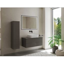 Kronenbach Cube 2.0 szafka 80x17x70 cm z lustrem czarny mat KB100225MB